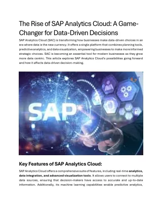 the rise of sap analytics cloud a game changer