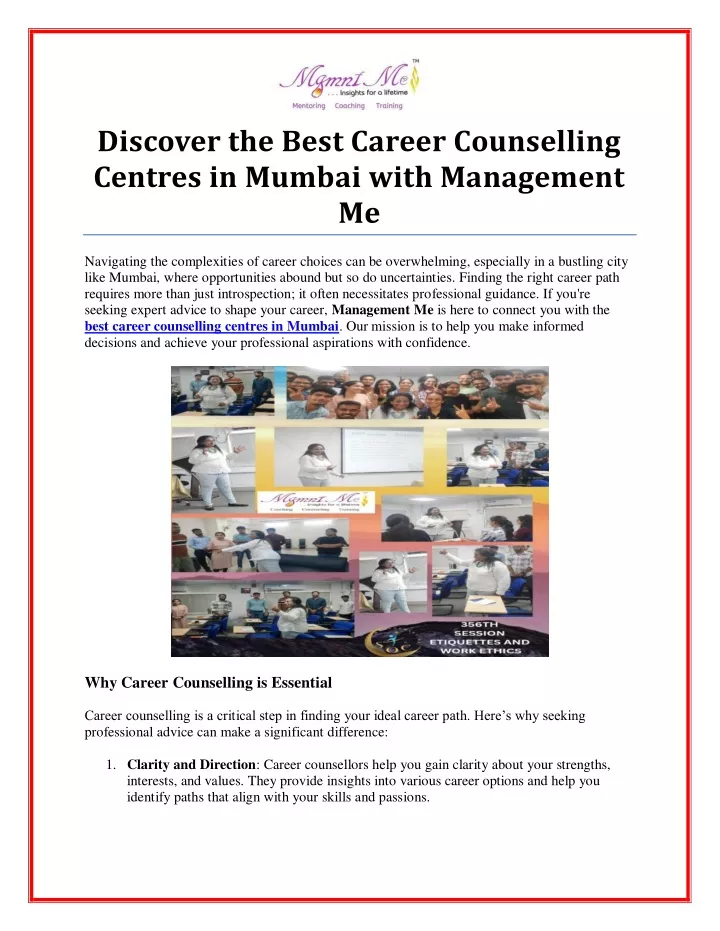 discover the best career counselling centres