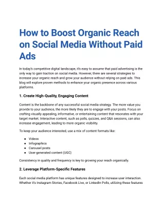 How to Boost Organic Reach on Social Media Without Paid Ads