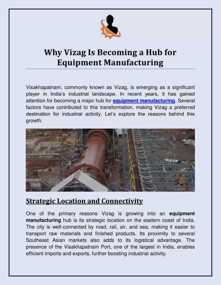 why vizag is becoming a hub for equipment