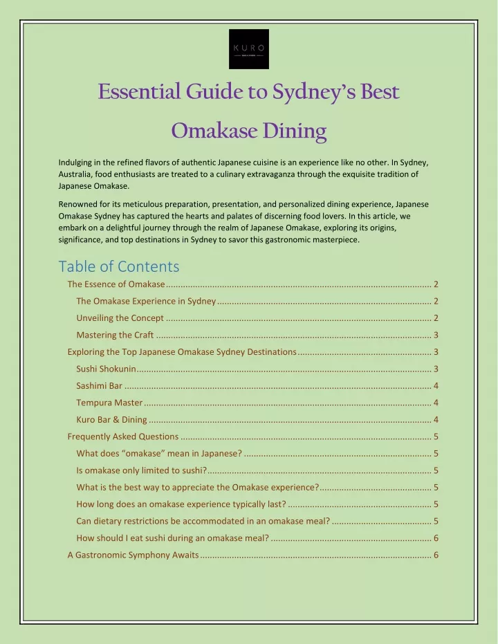 essential guide to sydney s best