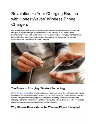 Phone charging wireless
