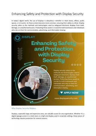 Enhancing Safety and Protection with Display Security
