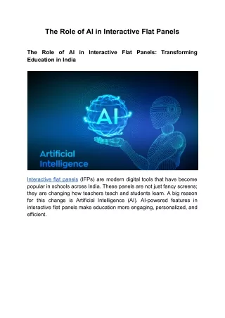 the role of ai in interactive flat panels