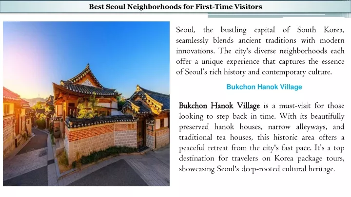 best seoul neighborhoods for first time visitors