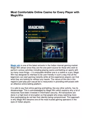 most comfortable online casino for every player