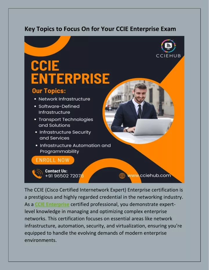 key topics to focus on for your ccie enterprise