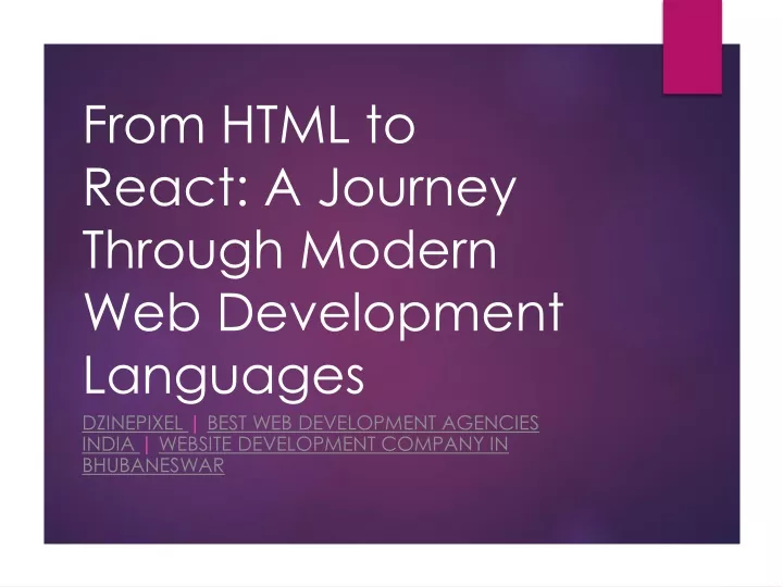 from html to react a journey through modern web development languages