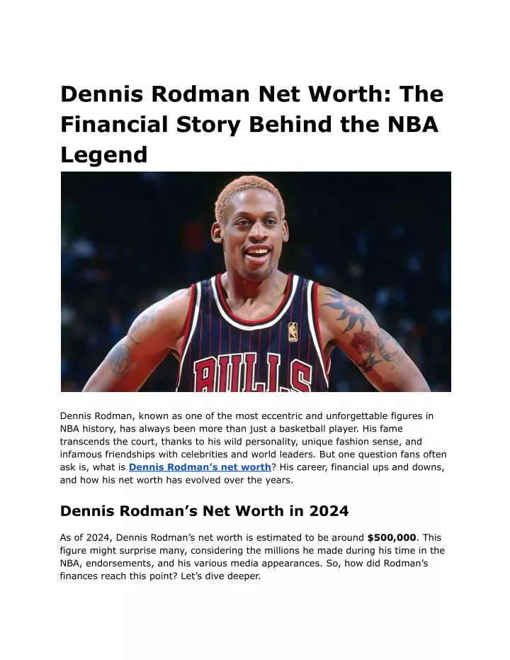 dennis rodman net worth the financial story