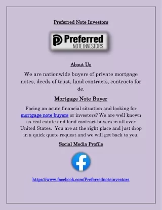 Real Estate Note Buyers