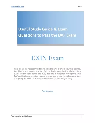 Useful Study Guide & Exam Questions to Pass the DAF Exam