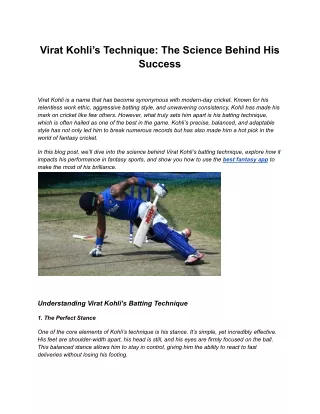 virat kohli s technique the science behind