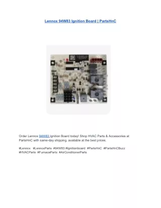 Lennox 94W83 Ignition Board _ PartsHnC