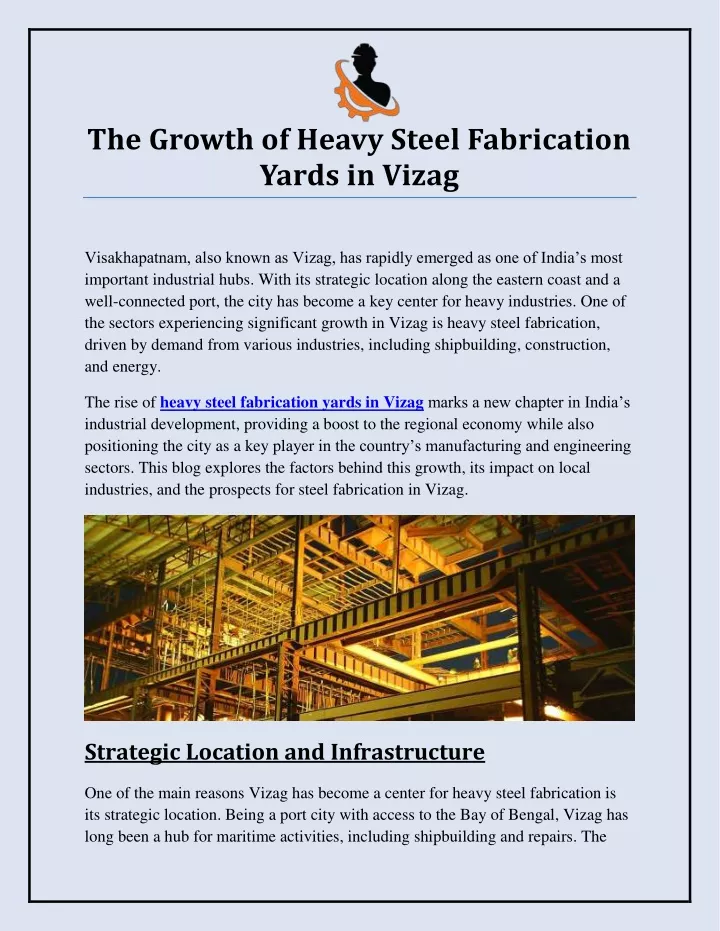 the growth of heavy steel fabrication yards