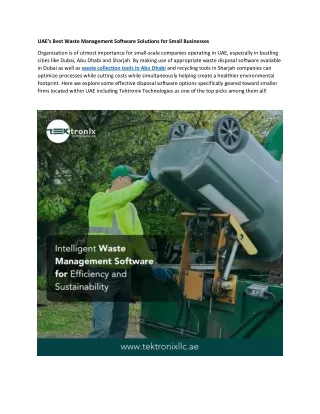 Best Waste Management Software for Small Businesses in UAE