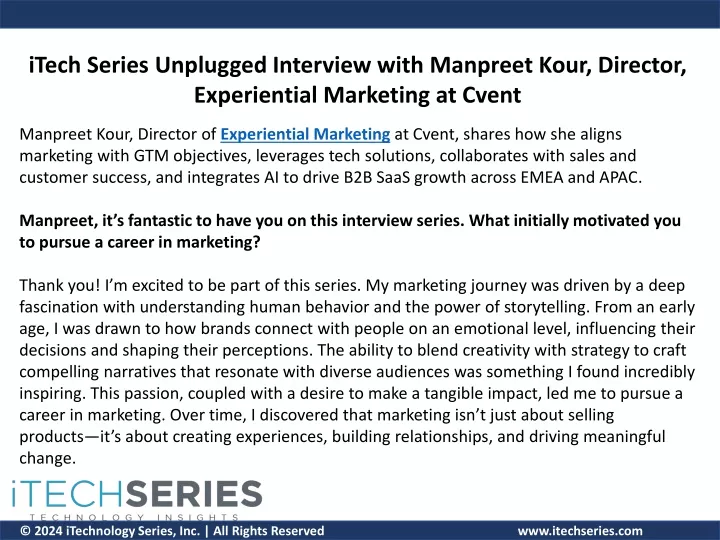 itech series unplugged interview with manpreet