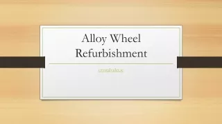 Alloy Wheel Refurbishment