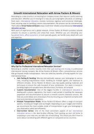 smooth international relocation with arrow