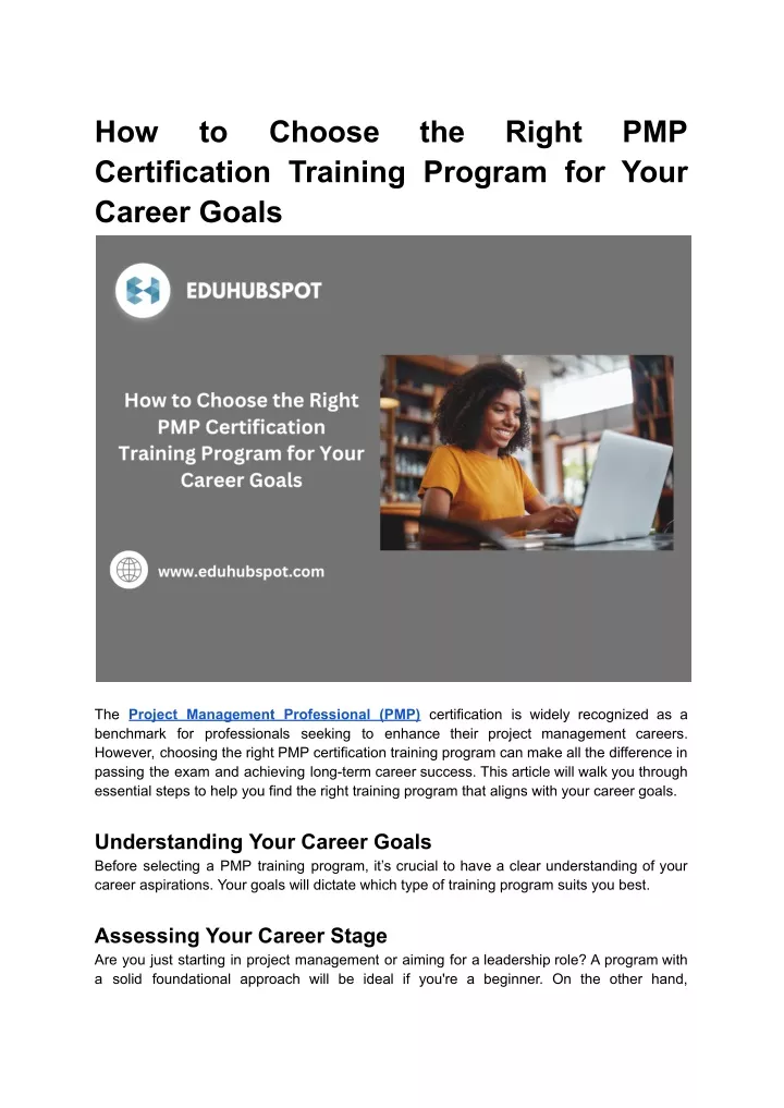 how certification training program for your