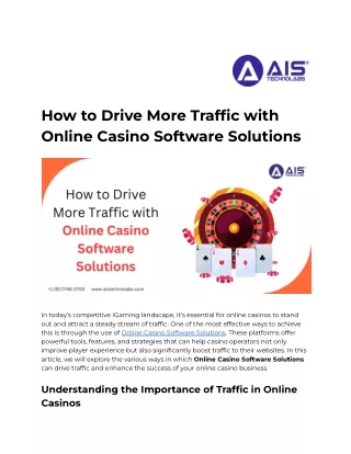 How to Drive More Traffic with Online Casino Software Solutions