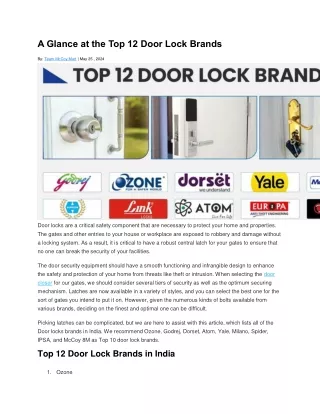 Best Door Lock Brands for Security and Style | McCoy Mart Guide