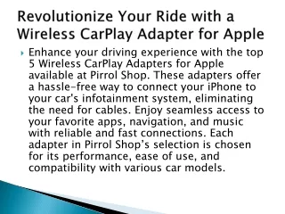 Revolutionize Your Ride with a Wireless CarPlay Adapter for Apple
