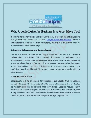 why google drive for business is a must