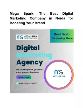 Mega Spark_ The Best Digital Marketing Company in Noida for Boosting Your Brand
