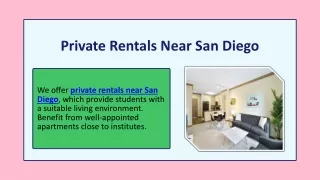 Private Rentals Near San Diego