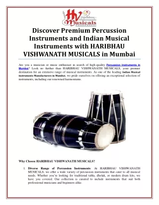 Indian Musical Instrument Manufacturers in Mumbai