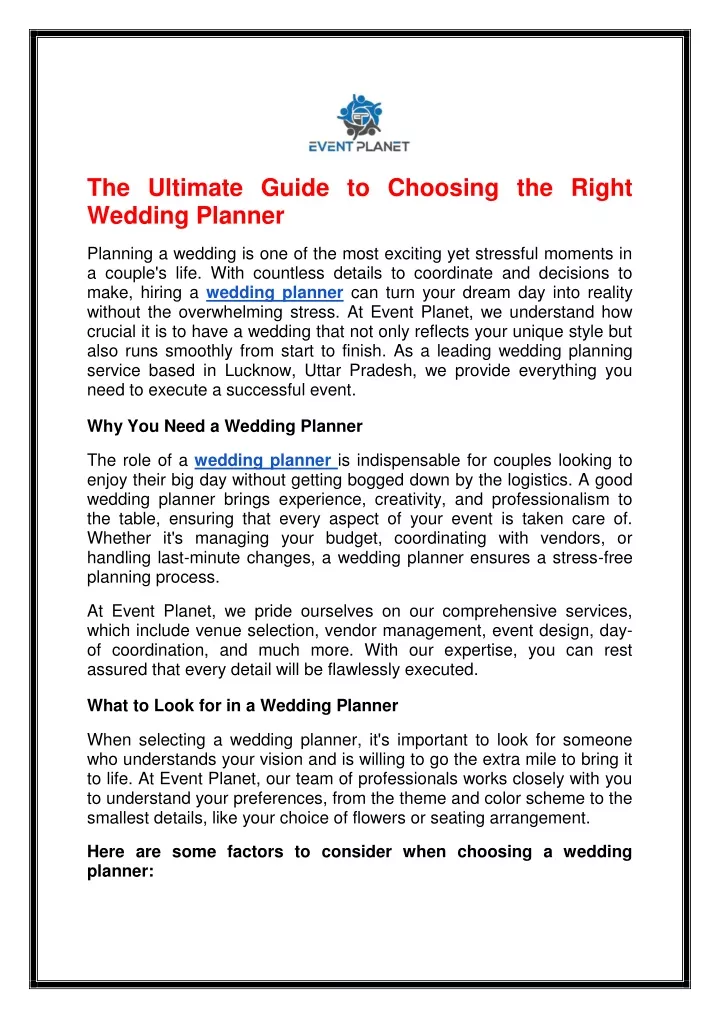 the ultimate guide to choosing the right wedding