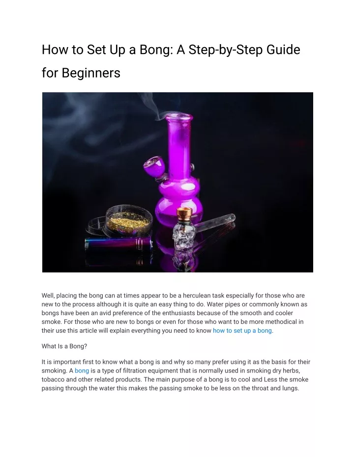 how to set up a bong a step by step guide