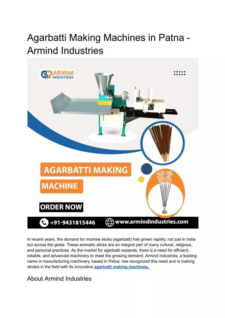 agarbatti making machines in patna armind