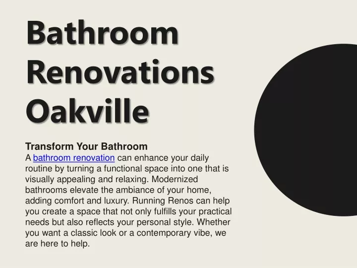 bathroom renovations oakville