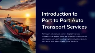 introduction to port to port auto transport