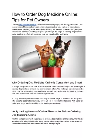 How to Order Dog Medicine Online_ Tips for Pet Owners