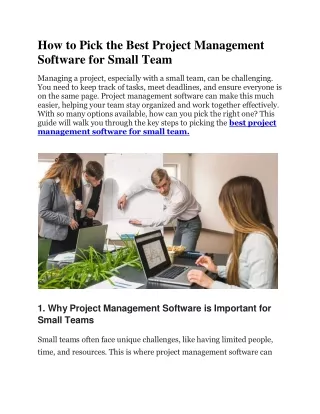 how to pick the best project management software