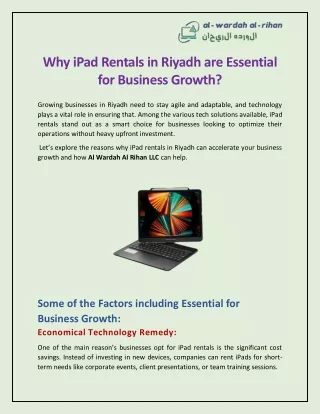 Why iPad Rentals in Riyadh are Essential for Business Growth?