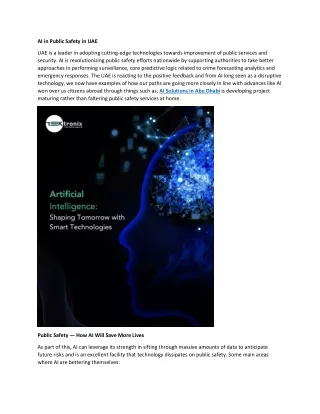 AI in Public Safety in UAE