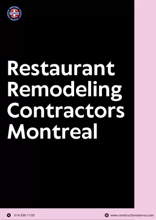 Montreal’s Best Restaurant Remodeling Contractors for Stunning Renovations