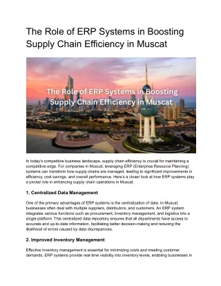 the role of erp systems in boosting supply chain