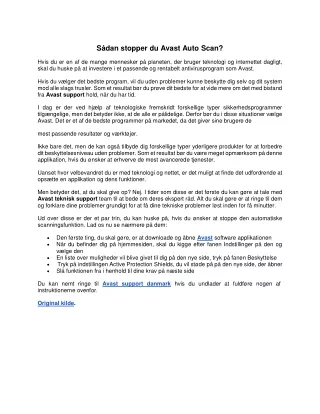 Sådan stopper du Avast Auto Scan?