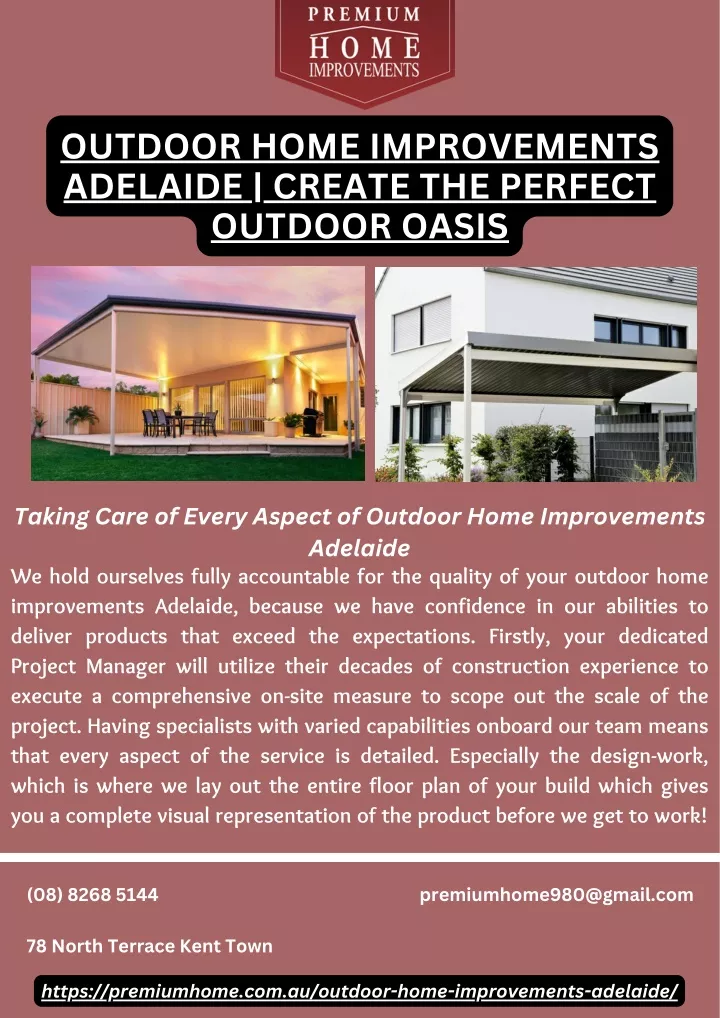 outdoor home improvements adelaide create