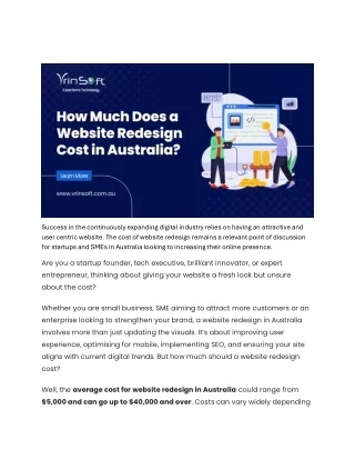 How Much Does It Cost to Redesign a Website in Australia