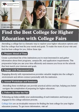 Find the Best College for Higher Education with College Fairs