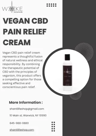 Vegan CBD Pain Relief Cream – Soothe Pain Naturally with Shanti Life Shop