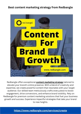 best content marketing strategy from redbangle