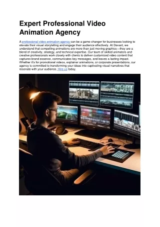 expert professional video animation agency