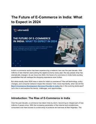 The Future of E-Commerce in India:  What to Expect in 2024