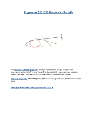 Frymaster 8261526 Probe Kit _ PartsFe